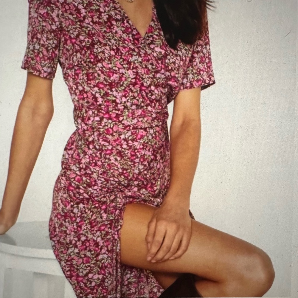 Nasty Gal Floral Midi Slit Dress